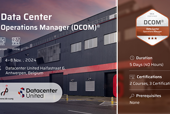 IDCA Certification as Data Center Operations Manager hosted by Datacenter United 4-8 November